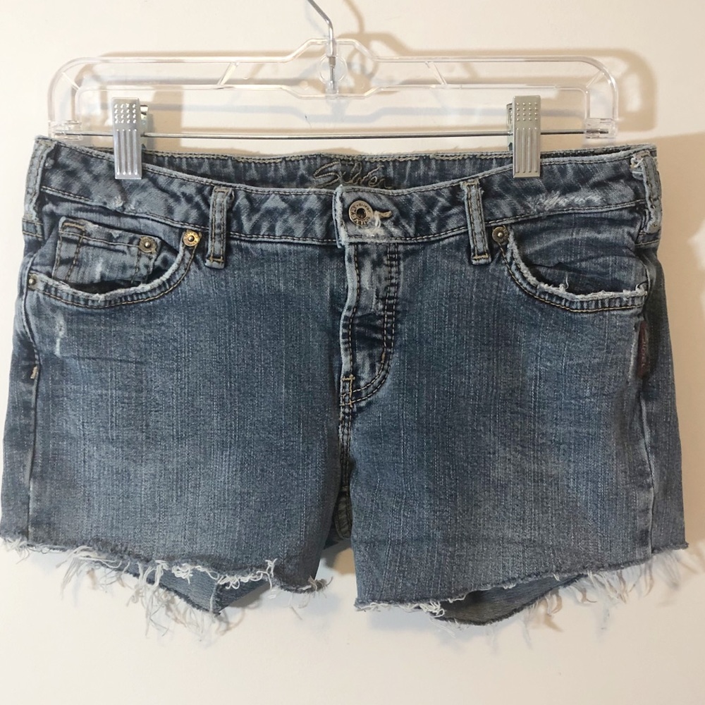 Silver Upcycled cutoffs Shorts Sz 31
